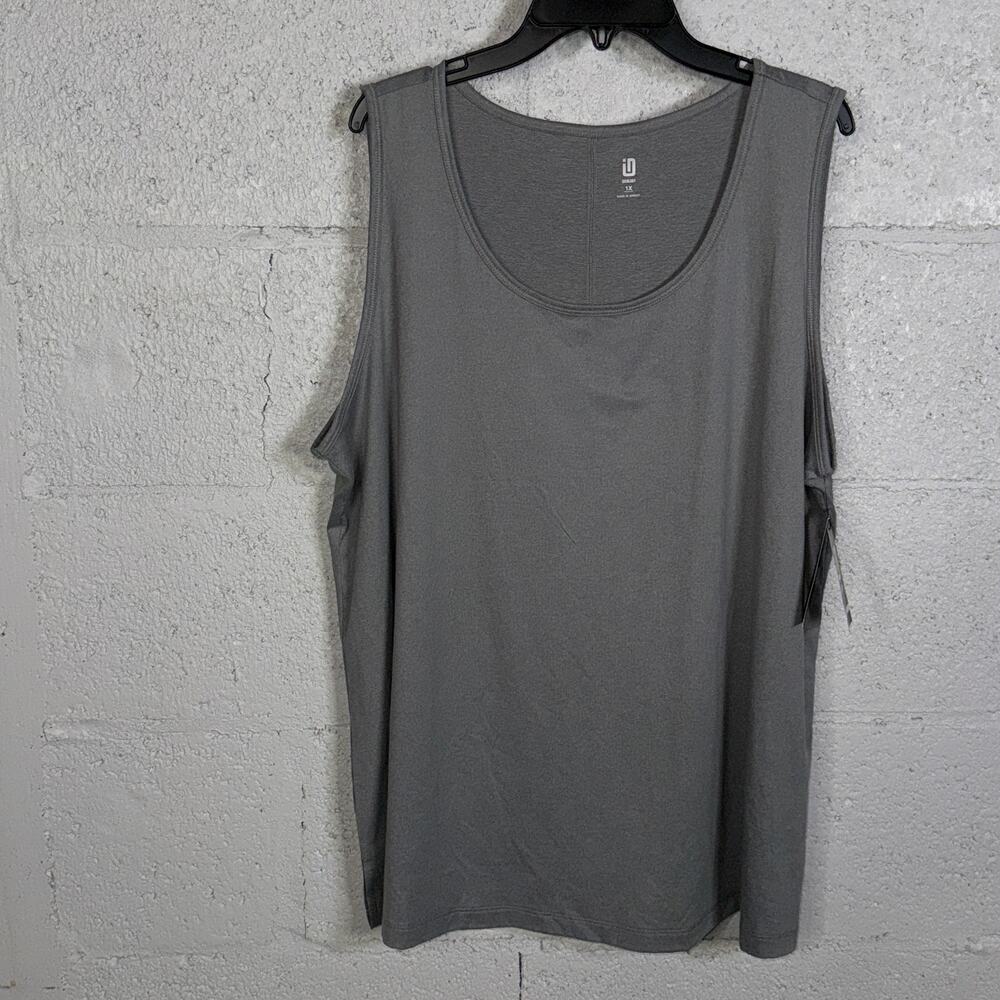 ID Ideology Plus Size Solid Crewneck Tank Top storm grey 1X